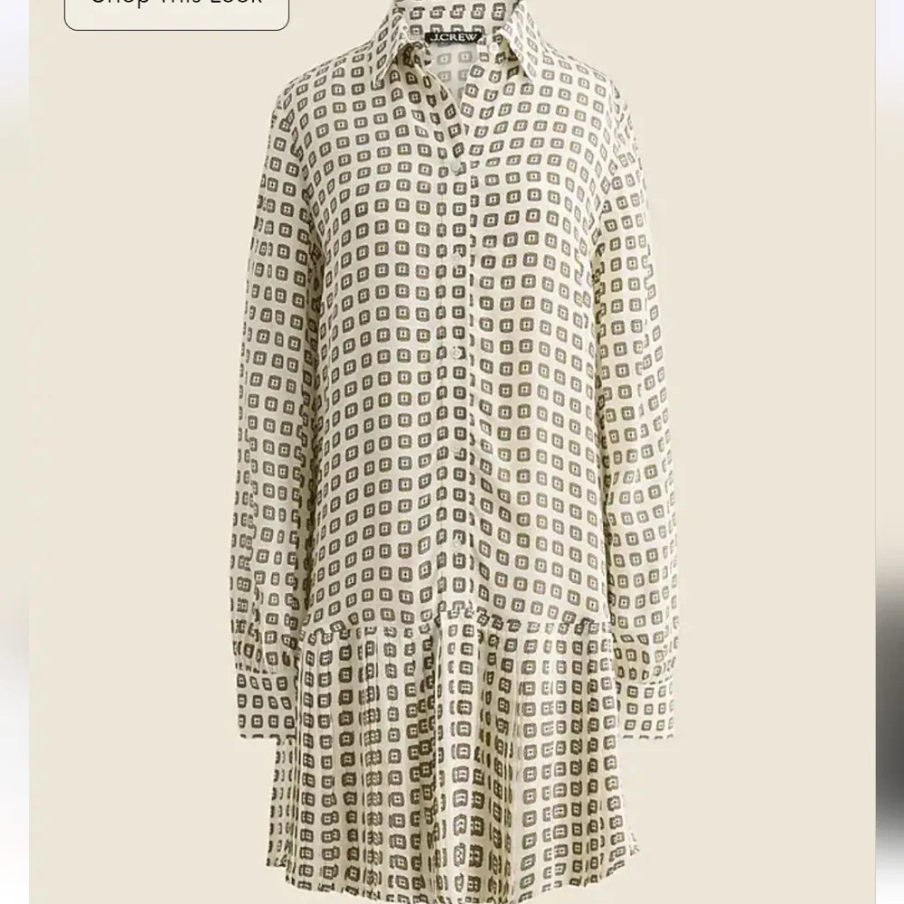 J. Crew New Amelia Shirt Dress in Foulard Print - Large Tall - ivory, black - Picture 5 of 13